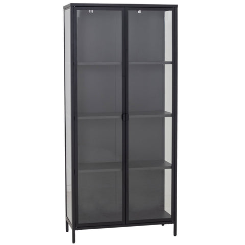 Herman Vitrineskab - Sort metal/glas - 80x40x180 cm