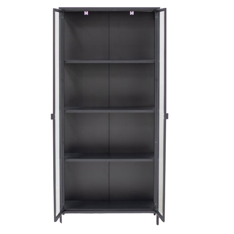 Herman Vitrineskab - Sort metal/glas - 80x40x180 cm