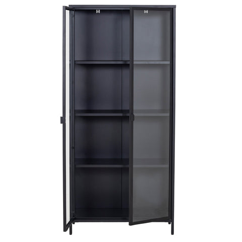 Herman Vitrineskab - Sort metal/glas - 80x40x180 cm