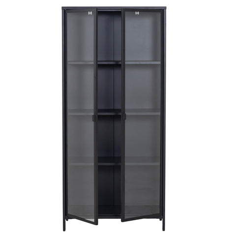 Herman Vitrineskab - Sort metal/glas - 80x40x180 cm