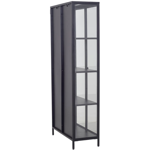 Herman Vitrineskab - Sort metal/glas - 80x40x180 cm