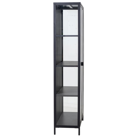 Herman Vitrineskab - Sort metal/glas - 80x40x180 cm