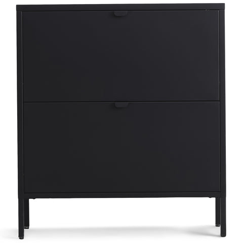 Herman Skoskab - Sort metal med 2 rum - 80x26x89 cm