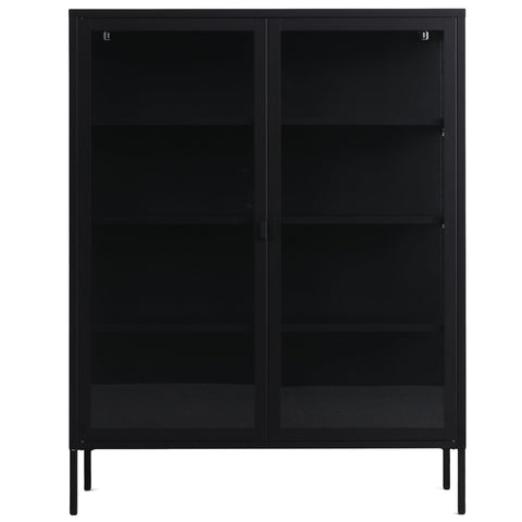 Herman Vitrineskab - Sort metal/glas - 110x40x140 cm