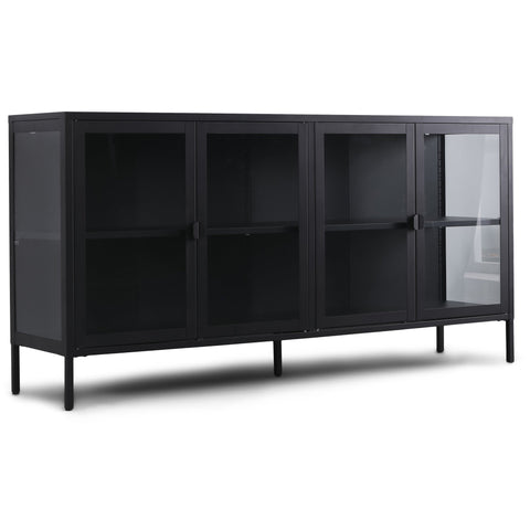 Herman Vitrineskab - Sort metal/glas - 170x40x85 cm