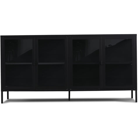 Herman Vitrineskab - Sort metal/glas - 170x40x85 cm