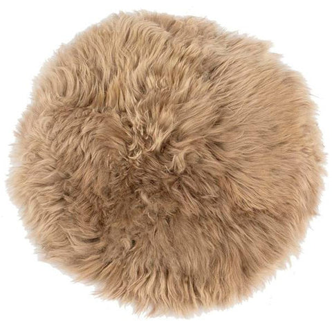 Ægte lammeskindshynde - Beige Ø40 cm